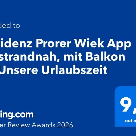 Residenz Prorer Wiek App 10 Strandnah, Mit Balkon By Unsere Urlaubszeit 빈츠